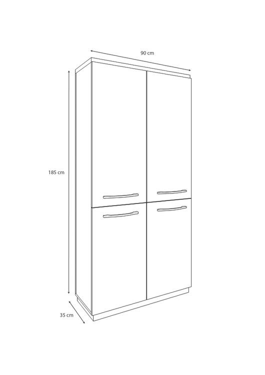 ابعاد کمد اداری درب شیشه ای