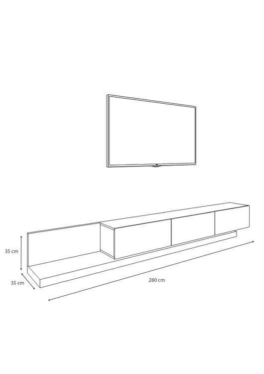 ابعاد میز تی وی